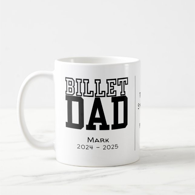 Personalized Billet Dad With Sentimental Quote Coffee Mug (Left)