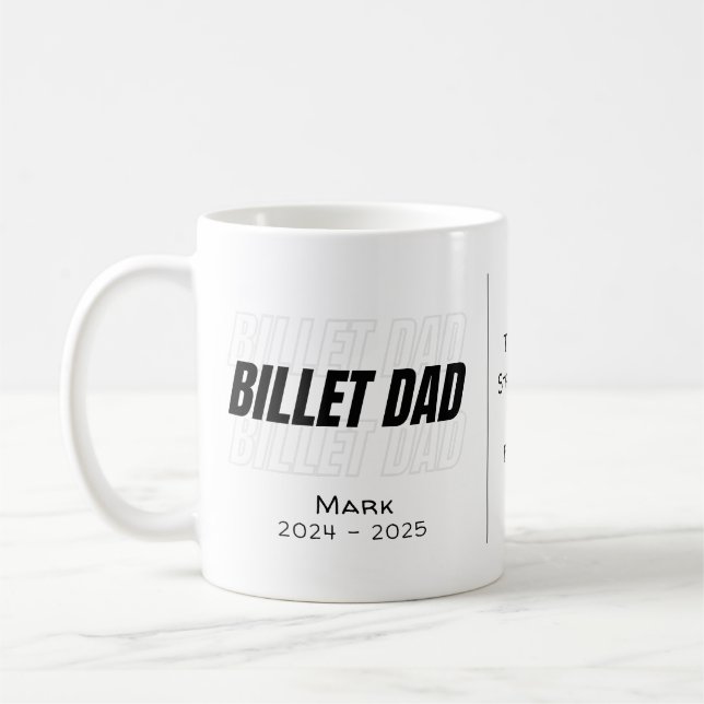 Personalized Billet Dad With Sentimental Quote Coffee Mug (Left)