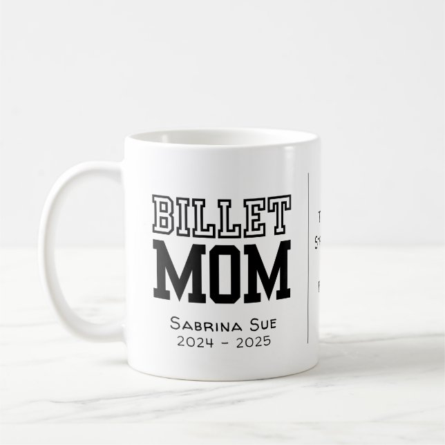 Personalized Billet Mom With Sentimental Quote Coffee Mug (Left)