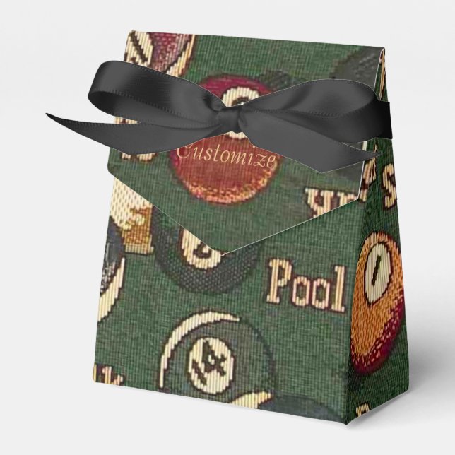 Personalized Billiard Balls Background Favour Box (Front Side)
