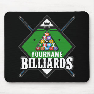 Personalized Billiards NAME Cue Rack Pool Room  Mouse Pad