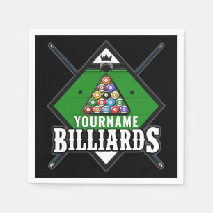 Personalized Billiards NAME Cue Rack Pool Room   Napkin