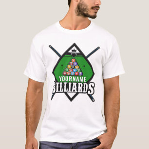 Personalized Billiards NAME Cue Rack Pool Room  T-Shirt