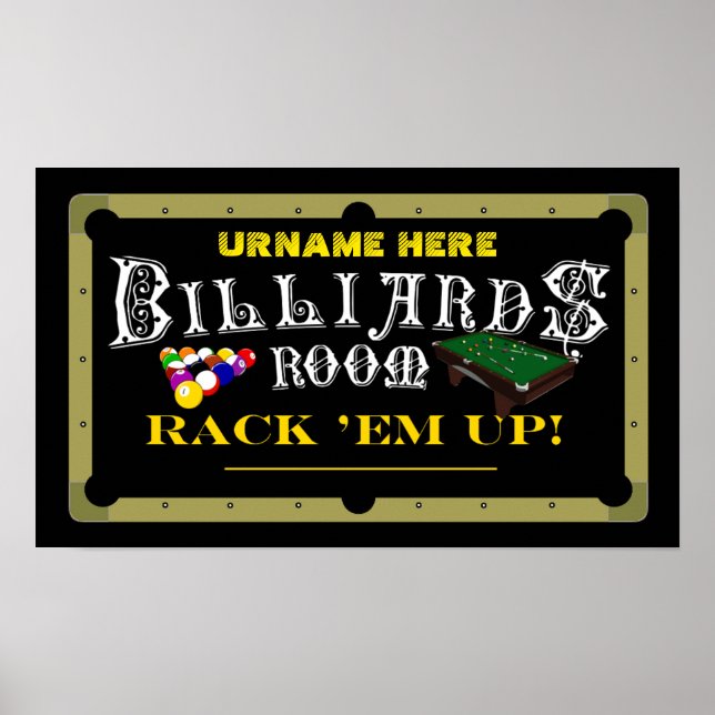 Personalized Billiards/ Pool Hall Decor (Front)