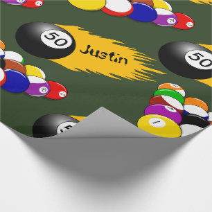Personalized Billiards Wrapping Paper