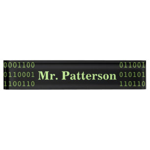 Personalized Binary Code Nameplate