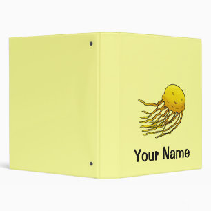 Personalized Binder, Cute Jellyfish Cartoon Binder