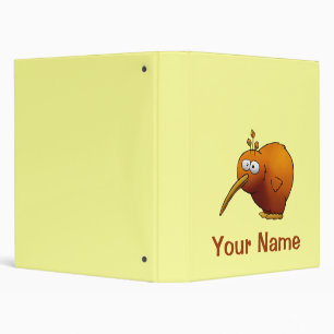Personalized Binder, Cute Kiwi Bird Cartoon Binder