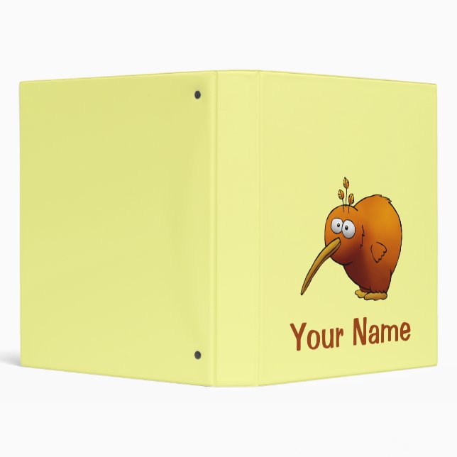 Personalized Binder, Cute Kiwi Bird Cartoon Binder (Background)