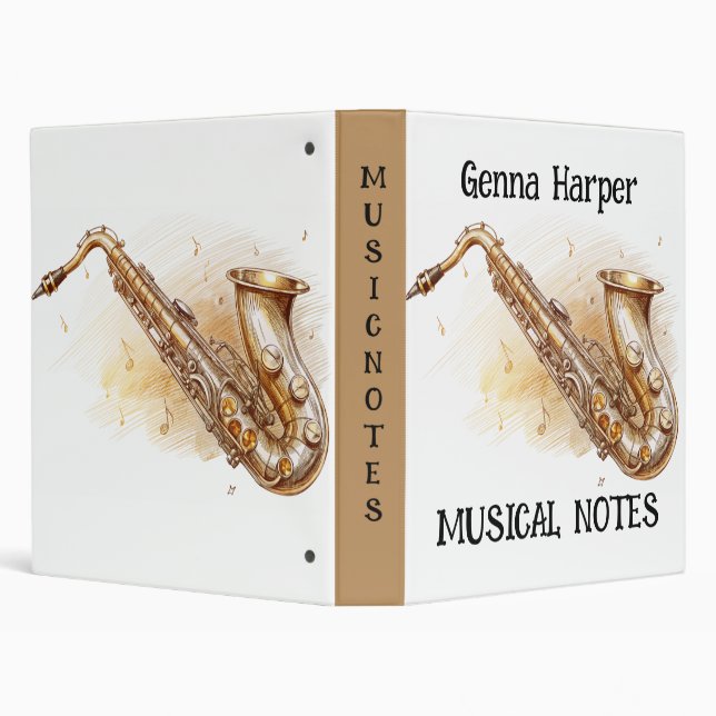 Personalized Binder for Music Notes, School (Background)