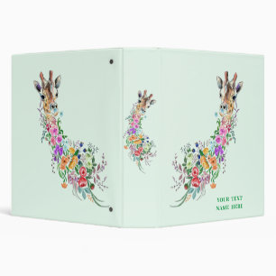 Personalized Binder with Floral Giraffe