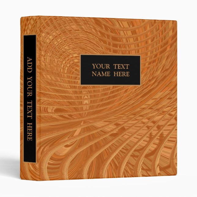 Personalized Binder Your Text - Abstract Waves (Front/Spine)