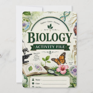 Personalized biology Project Notebook Vintage Invitation
