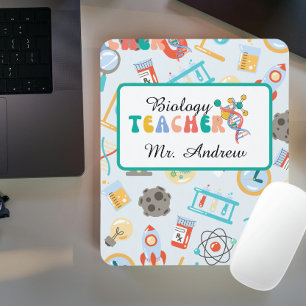 Personalized biology teacher, science teachers day mouse pad
