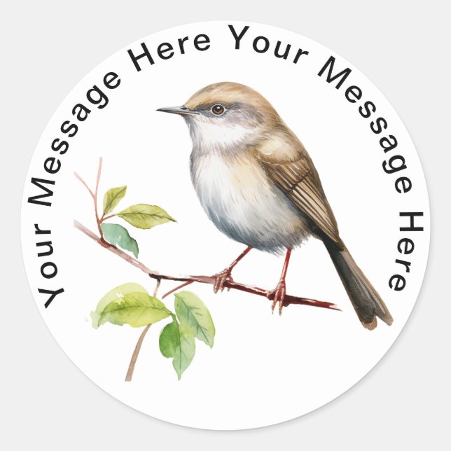 Personalized Bird  Stickers Japanese Bush Warbler (Front)