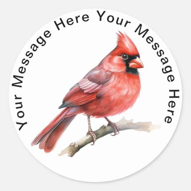 Personalized Bird  Stickers Northern Cardinal  (Front)