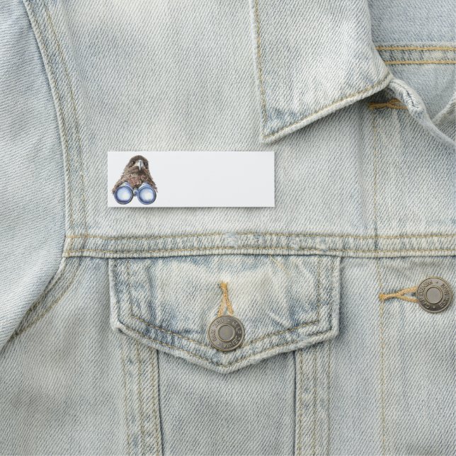 Personalized Bird Watcher Fun Hawk Binoculars Name Tag (In Situ)