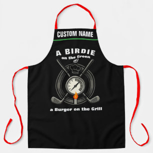 Personalized Birdie Green Burger Grill Golf BBQ Apron