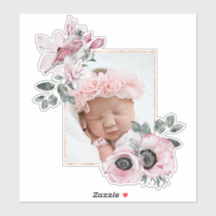 Personalized birds and flowers frame to add photo