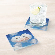 Personalized Birth Announcement  Glass Coaster