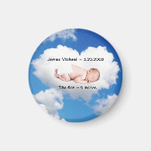 Personalized Birth Announcement Heart Cloud Magnet
