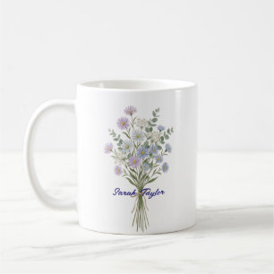 Personalized Birth Flower Aster Custom Coffee Mug