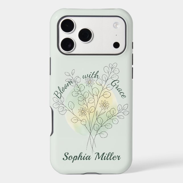 Personalized Birth Flower Custom Name Floral (Back)