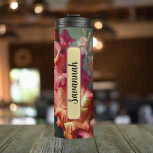 Personalized Birth Flower Gladiolus August 12 oz Thermal Tumbler