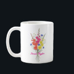 Personalized Birth Flower Gladiolus Custom Coffee Mug<br><div class="desc">Celebrate a special connection with our Watercolor Birth Flower Personalized Mug. Featuring a floral illustration that represents the unique beauty of their birth month, this mug blends artistic flair with everyday functionality. The soft, ethereal watercolor textures pop against the crisp ceramic, creating a piece that feels more like a work...</div>