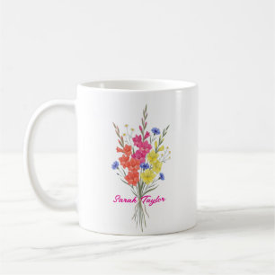 Personalized Birth Flower Gladiolus Custom Coffee Mug