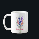 Personalized Birth Flower Larkspur Custom Coffee Mug<br><div class="desc">Celebrate a special connection with our Watercolor Birth Flower Personalized Mug. Featuring a floral illustration that represents the unique beauty of their birth month, this mug blends artistic flair with everyday functionality. The soft, ethereal watercolor textures pop against the crisp ceramic, creating a piece that feels more like a work...</div>