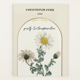Personalized Birth Flower Month April Daisy Planner