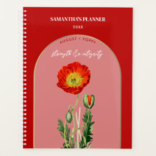 Personalized Birth Flower Month August Poppy Planner