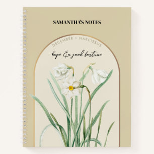 Personalized Birth Flower Month December Narcissus Notebook