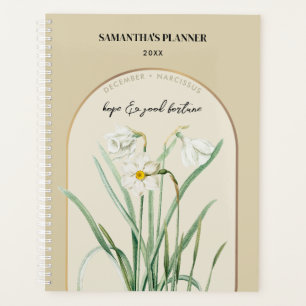 Personalized Birth Flower Month December Narcissus Planner