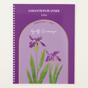Personalized Birth Flower Month February Iris Planner
