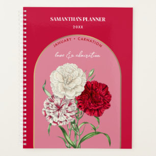 Personalized Birth Flower Month January Carnation Planner