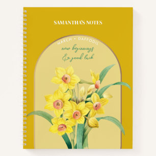 Personalized Birth Flower Month March Daffodil  Notebook