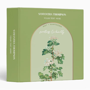Personalized Birth Flower Month May Hawthorn Binder