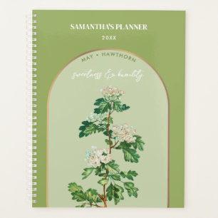 Personalized Birth Flower Month May Hawthorn Planner