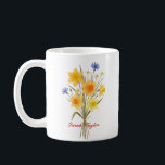Personalized Birth Flower Narcissus Custom Coffee Mug<br><div class="desc">Celebrate a special connection with our Watercolor Birth Flower Personalized Mug. Featuring a floral illustration that represents the unique beauty of their birth month, this mug blends artistic flair with everyday functionality. The soft, ethereal watercolor textures pop against the crisp ceramic, creating a piece that feels more like a work...</div>