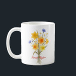 Personalized Birth Flower Narcissus Custom Coffee Mug<br><div class="desc">Celebrate a special connection with our Watercolor Birth Flower Personalized Mug. Featuring a floral illustration that represents the unique beauty of their birth month, this mug blends artistic flair with everyday functionality. The soft, ethereal watercolor textures pop against the crisp ceramic, creating a piece that feels more like a work...</div>