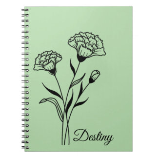 Personalized Birth Flower Notebook