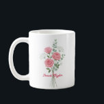 Personalized Birth Flower Pink Rose Custom Coffee Mug<br><div class="desc">Celebrate a special connection with our Watercolor Birth Flower Personalized Mug. Featuring a floral illustration that represents the unique beauty of their birth month, this mug blends artistic flair with everyday functionality. The soft, ethereal watercolor textures pop against the crisp ceramic, creating a piece that feels more like a work...</div>