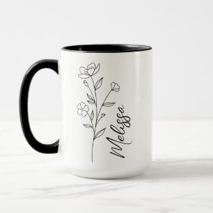 Personalized Birth Flower Tumbler, Gifts for Her, Mug