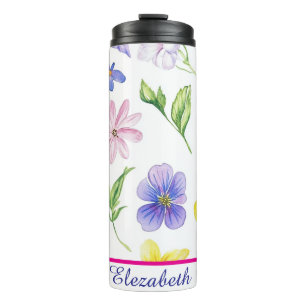 Personalized Birth Flower Tumbler With Name