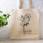 Personalized Birth Month Flower August Boho Tote Bag<br><div class="desc">A beautiful modern botanical bouquet of poppies represents August's birth month.  The ideal gift to show your favourite person how much you care. Perfect for all occasions including,  birthdays,  best friends,  Mother's Day,  bridesmaid gift,  maid of honour,  new mom,  and so much more!  Easily Personalized with your name choice.</div>