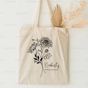 Personalized Birth Month Flower November Boho  Tote Bag