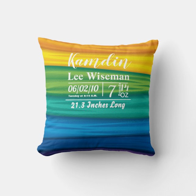 Personalized Birth Pillow lgbtq rainbow flag lesbi (Front)