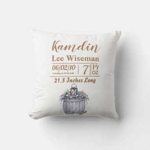 Personalized Birth Pillow Summer Country Wedding R